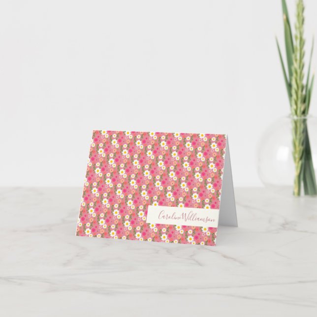 Stilvolles florales Daisy-Muster in rosa Personali (Vorderseite)