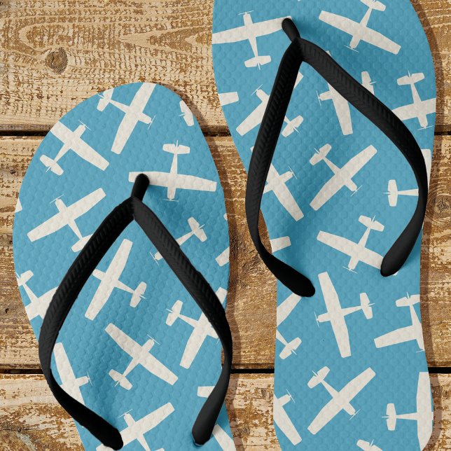 Stilvolles Flugzeugmuster Blau Flip Flops (Von Creator hochgeladen)