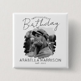 Stilvolles Foto Birthday Memorial Button