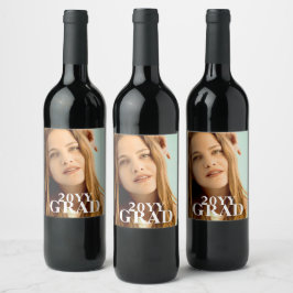 Stilvolles Foto Date Abschluss Einfache Skripte Weinetikett