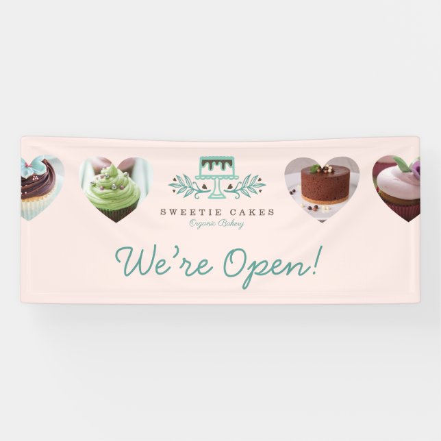 Stilvolles Foto für Bäckerei Cake-Logos & Herzstüc Banner (Horizontal)