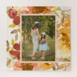 Stilvolles Foto für Wasserfarbenfloral<br><div class="desc">Dieses maßgeschneiderte Puzzle bietet Ihnen Ihr Lieblings-Foto,  gerahmt von einem wunderschönen boho blühenden Aquarellbild in Herbstertönen. Tolle Geschenkidee!</div>