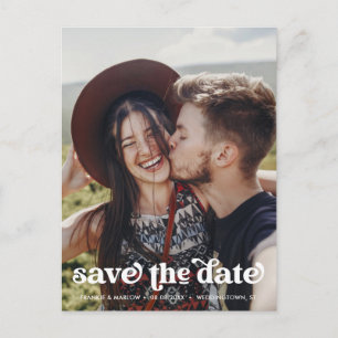 Stilvolles Foto Hochzeit Das Datum Postkarte speic