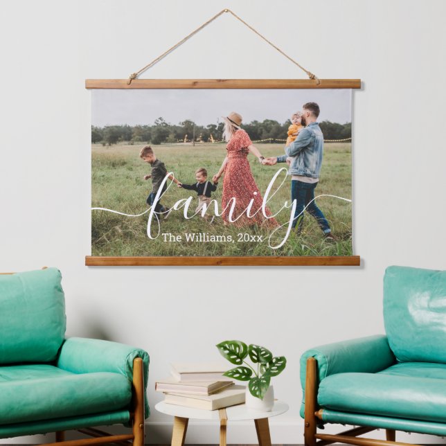 stilvolles Foto mit schicker Handschrift Wandteppich Mit Holzrahmen (Wohnzimmer)
