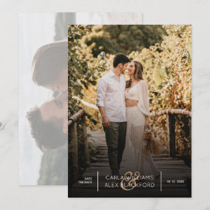 Stilvolles Foto Moderne Hochzeit rettet das Datum Save The Date