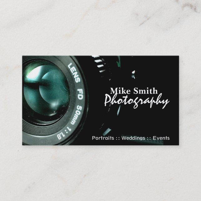 Stilvolles Fotografiedoppeltes versah Visitenkarte (Vorderseite)