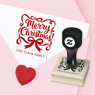 Stilvolles Frohe Weihnachten Band Kalligrafie Schr Gummistempel