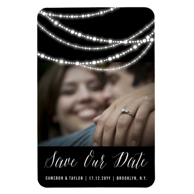 Stilvolles, funkelndes Licht - Chic Foto Save the  Magnet (Vertikal)