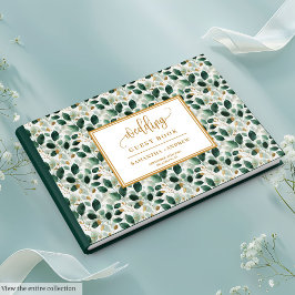 Stilvolles Gästebuch für Dunkelgrün und Gold