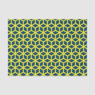 Stilvolles, gelbes geometrisches Muster Seidenpapier