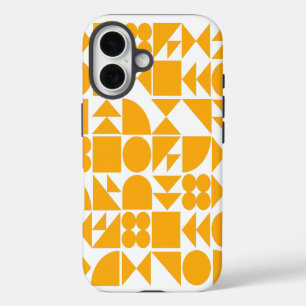 Stilvolles gelbes modernes geometrisches Formenmus iPhone 16 Hülle