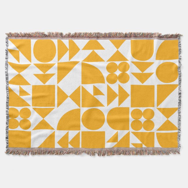 Stilvolles gelbes, modernes geometrisches Muster Decke (Vorderseite)