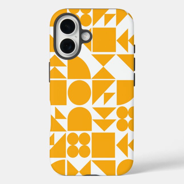 Stilvolles gelbes, modernes geometrisches Muster iPhone 16 Hülle (Rückseite)