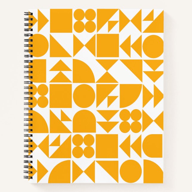 Stilvolles gelbes, modernes geometrisches Muster Notizbuch (Vorderseite)