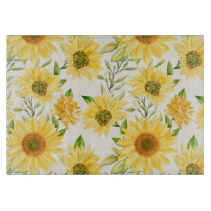 Stilvolles gelbes Sonnenblumenmuster Schneidebrett
