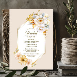 Stilvolles geometrisches Brautparty der White Gold Einladung