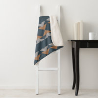 Stilvolles geometrisches Kilim Navy Blue Brown Mus