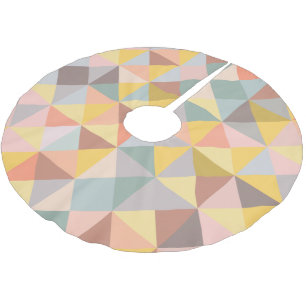 Stilvolles geometrisches Muster im Herbst-Erdton Polyester Weihnachtsbaumdecke