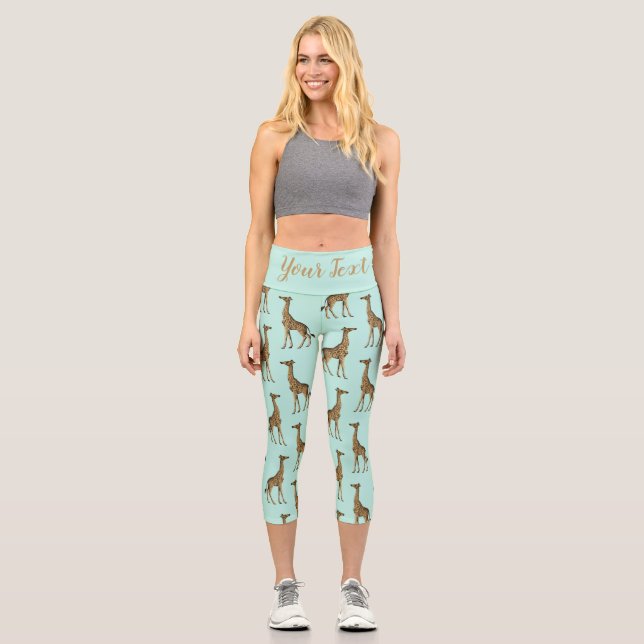 Stilvolles Giraffendesign Capri Leggings (Vorderseite)