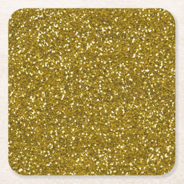 Stilvolles Glitzer-Gold Runder Pappuntersetzer