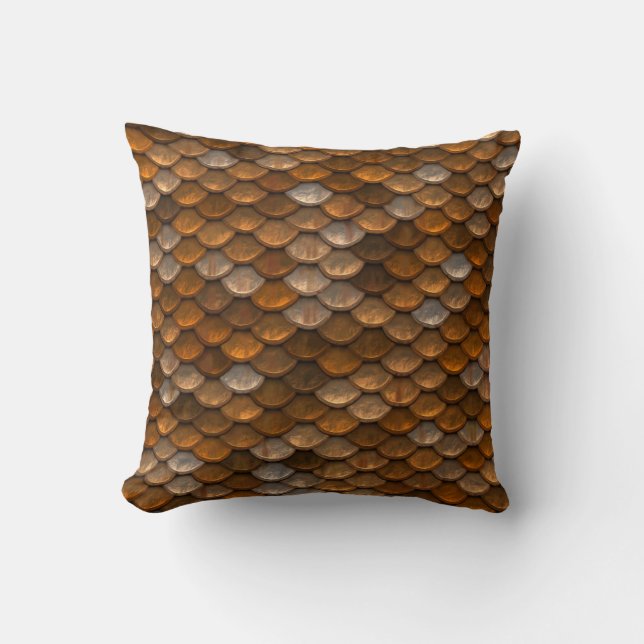 Stilvolles Gold Bronze Metallic Muster Kissen (Vorderseite)