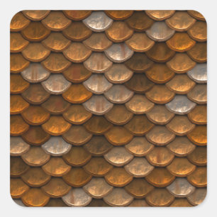 Stilvolles Gold Bronze Metallic Muster Quadratischer Aufkleber