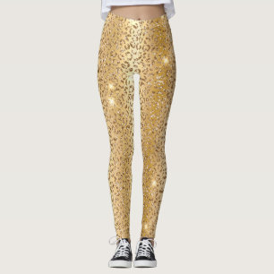 Stilvolles Gold-Glitter-Wild-Leopard-Flecken-Muste Leggings