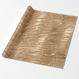 Stilvolles Gold-Glitter-Wild-Tiger-Streifenmuster Geschenkpapier