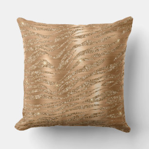 Stilvolles Gold-Glitter-Wild-Tiger-Streifenmuster Kissen