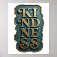 Stilvolles Gold KINDNESS Modernes Design