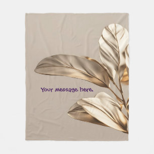 Stilvolles Gold Leaf Fleecedecke