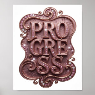 Stilvolles Gold PROGRESS Grafikdesign Poster