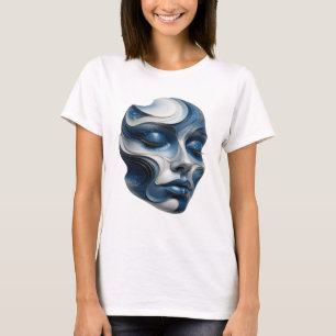 Stilvolles Gold SPACE FACE Slogan Design T-Shirt