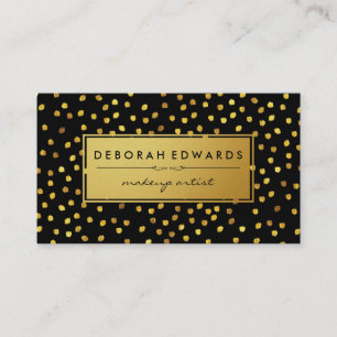 Stilvolles Gold Speck Pattern Schwarz mit Golden L Visitenkarte