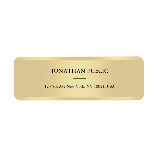 Stilvolles Gold Template Modernes Minimalistisches (Vorne)