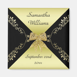 Stilvolles Gold u. schwarze dekorative Magnet