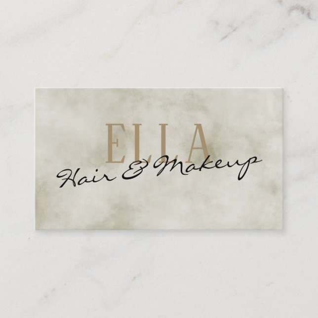 Stilvolles Gold Watercolor Haare Makeup Visitenkarte (Vorderseite)