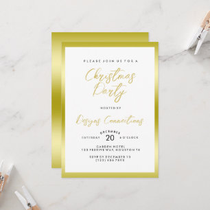Stilvolles Gold & White Weihnachten Party Einladung