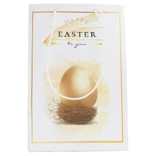 Stilvolles Goldenes Ei   Fröhliche Ostern Bleistif Mittlere Geschenktüte