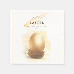 Stilvolles goldenes Ei Fröhliche Ostern Bleistif Serviette