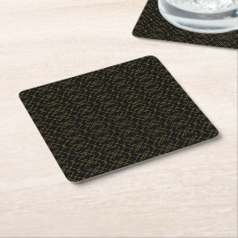 Stilvolles goldenes geometrisches Boxdesign Schwar Rechteckiger Pappuntersetzer