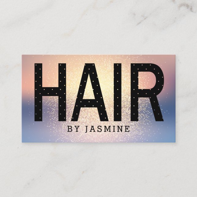 Stilvolles GoldGlitzer-Haar Visitenkarte (Vorderseite)