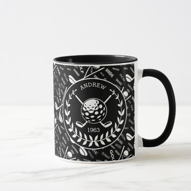 Stilvolles Golflogo des personalisierten Tasse (Rechts)