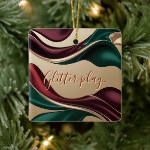 Stilvolles grafisches Weihnachtskeramik-Ornament Keramikornament
