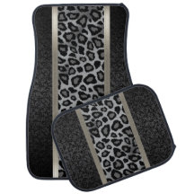 Stilvolles, grau-leopard-Tierdruckmuster | Damask