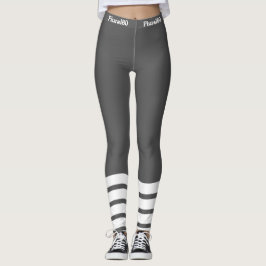 Stilvolles, grau-weißes Training Leggings