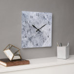Stilvolles graues Felsenmuster des modernen Quadratische Wanduhr<br><div class="desc">Moderne stilvolle,  elegante Steinblick-Muster-Wanduhr des grauen Weiß.</div>