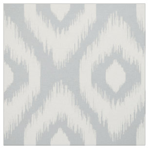 Stilvolles Gray & Ivory Diamond Ikat Ethnisches Mu Stoff