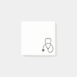 Stilvolles Gray Stethoscope auf Pastel Blue Post-it Klebezettel