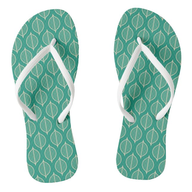 Stilvolles Green Leaf Muster Flip Flops (Fußbett)